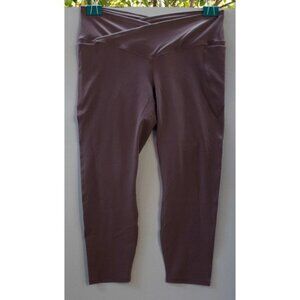 Fabletics NWOT Pureluxe Crossover High Waisted 7/8 Leggings Sable Size 2X